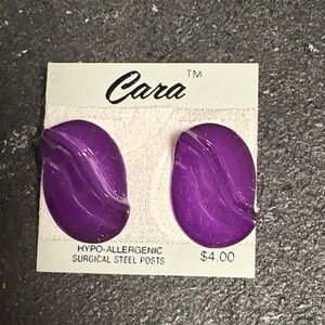 Cara 90s Purple Round Button Stud Earrings